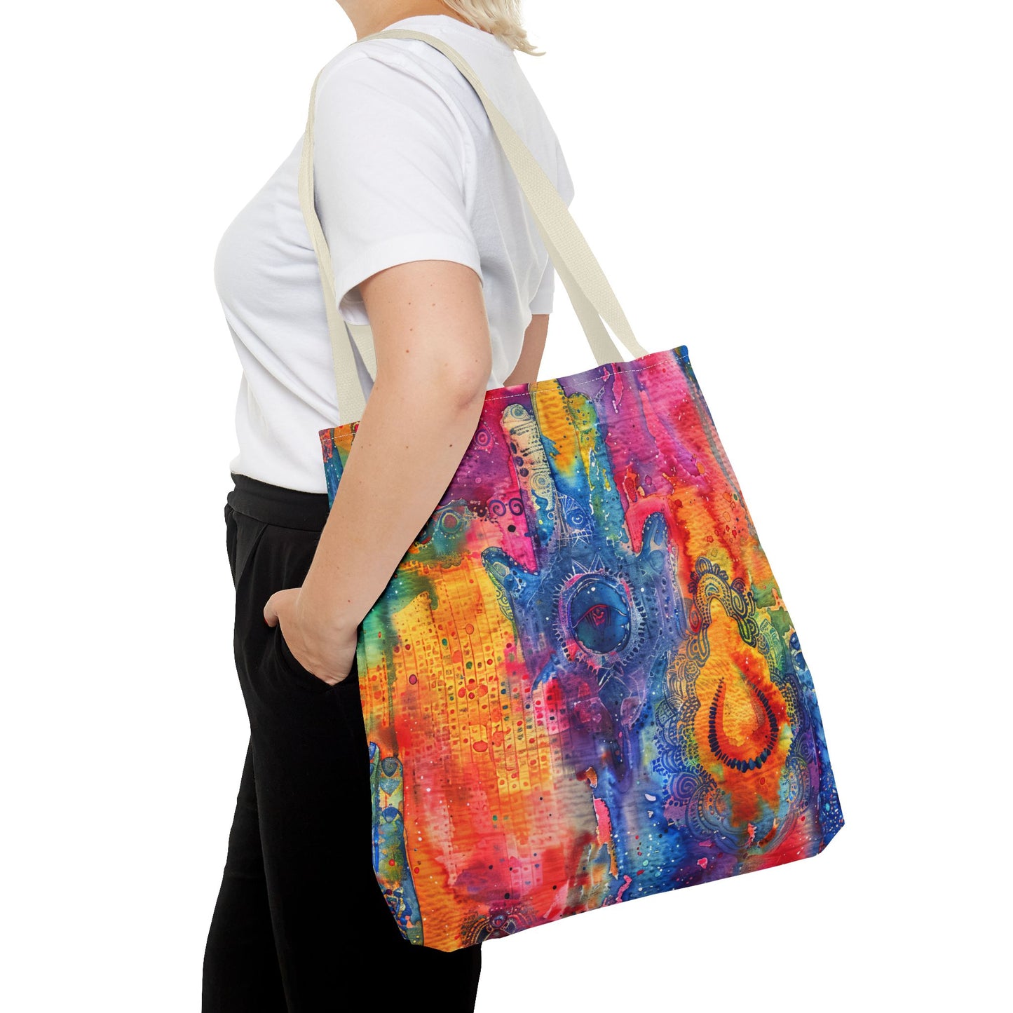 Prismatic Hamsa . Tote Bag for Everyday Use
