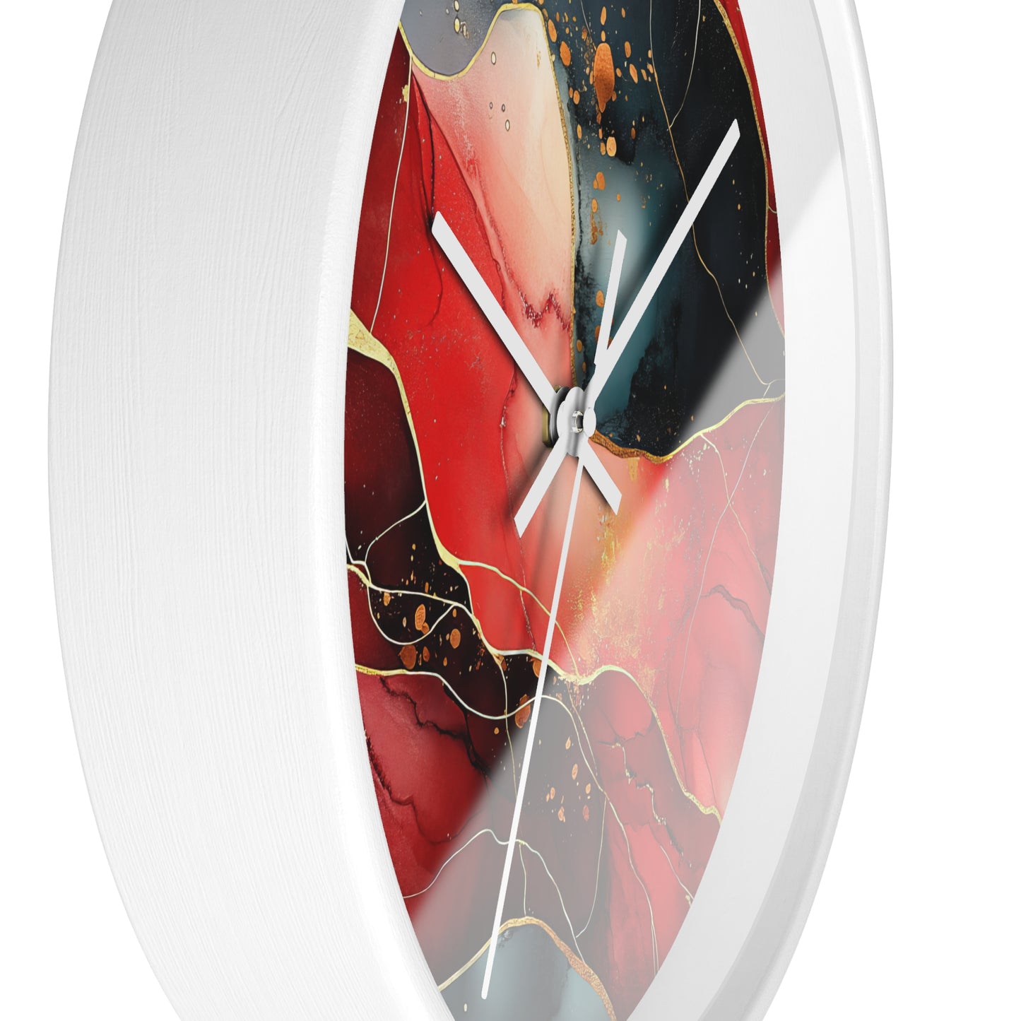 Marbled Cherry Essence. Wall Clock - Artistic Home Decor