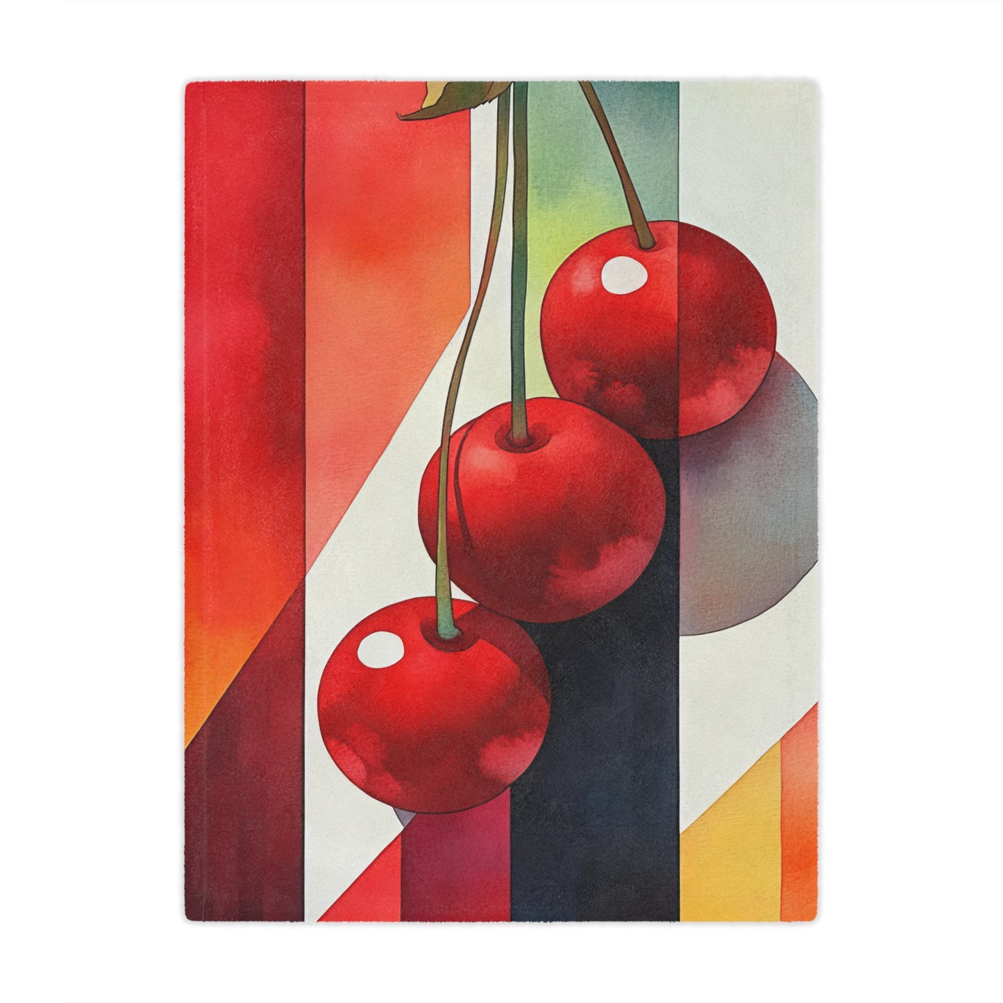 Cherry Charm. Cozy Artistic Microfiber Blanket -