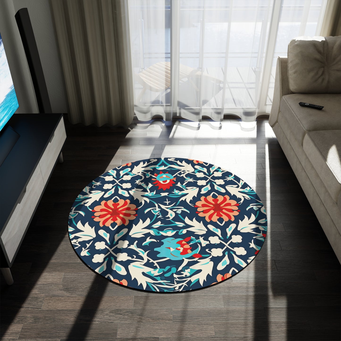 Nomadic Nightscape . Round Rug