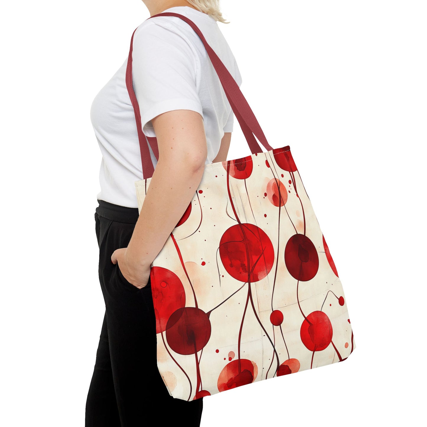 Artistic Red Abstract Tote Bag for Everyday Use