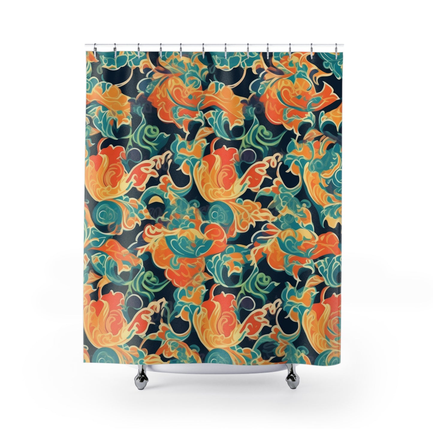 Tangerine Twilight Tapestry  . Shower Curtains