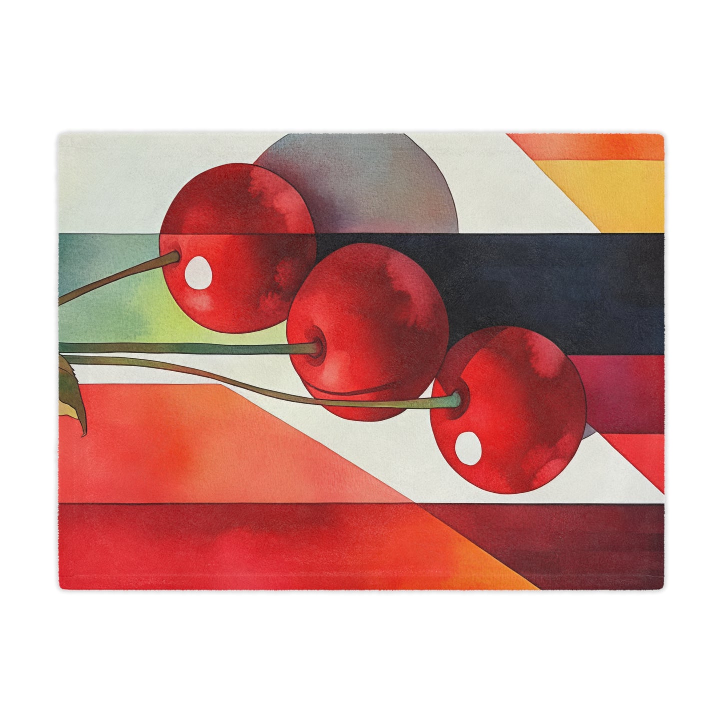 Cherry Charm. Cozy Artistic Microfiber Blanket -