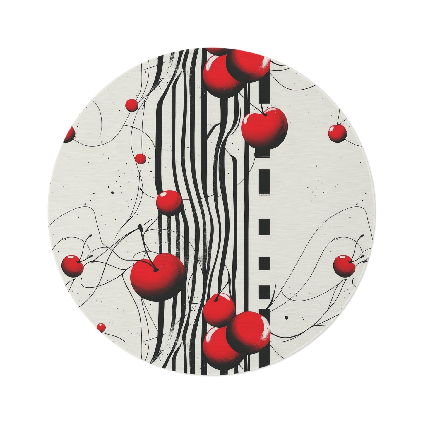 Cherry Dreamer. Bohemian Eye Round Rug - Colorful Floor Decor for Vibrant Spaces
