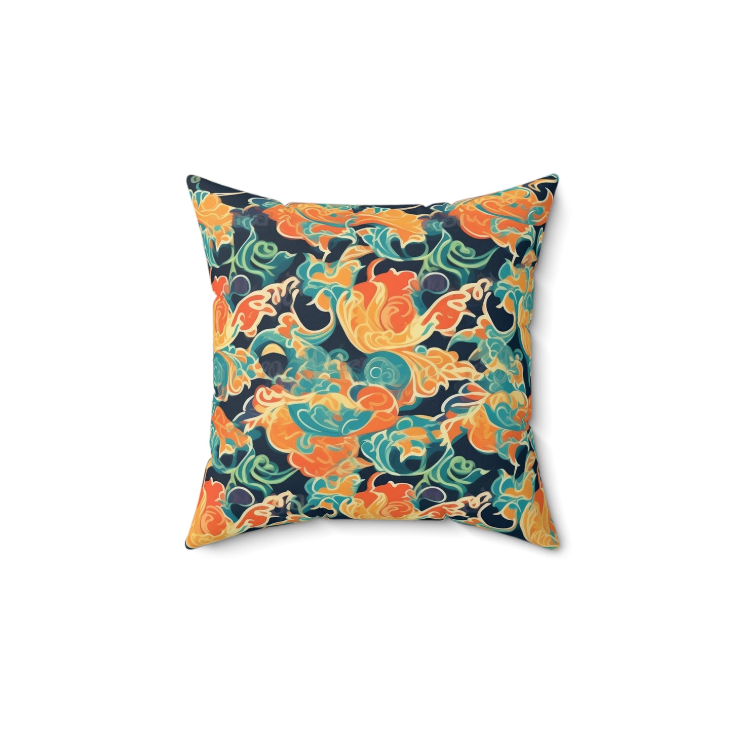 Tangerine Twilight Tapestry . Spun Polyester Square Pillow