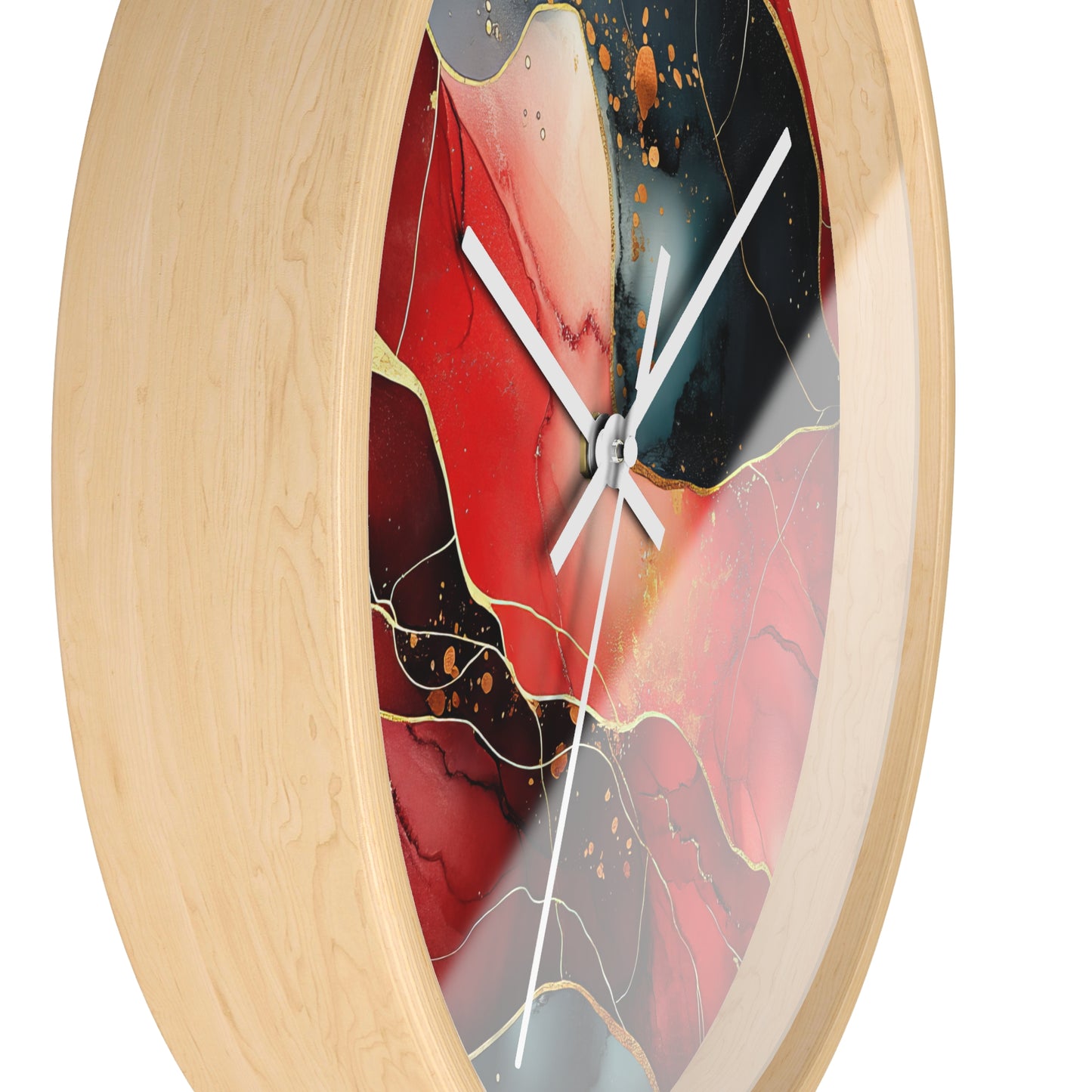 Marbled Cherry Essence. Wall Clock - Artistic Home Decor
