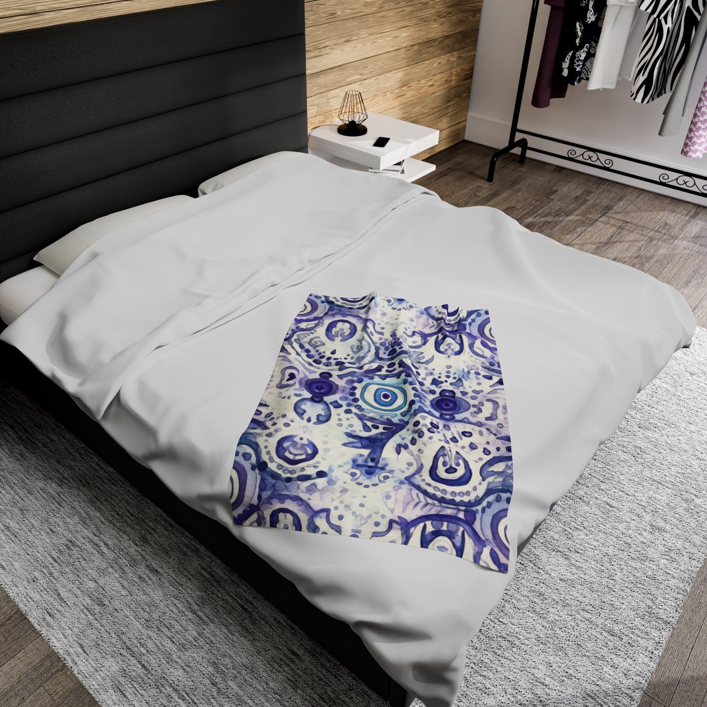 Velveteen Plush Blanket. Hamsa Enigma