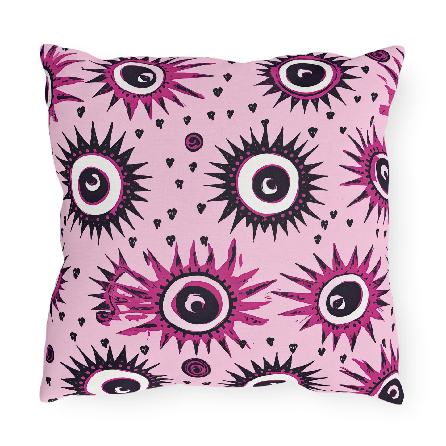 Evil Pink Eye. Outdoor Pillows