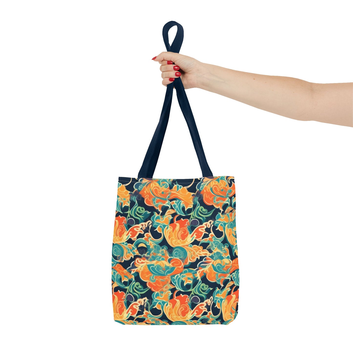 Tangerine Twilight Tapestry. Tote Bag for Everyday Use
