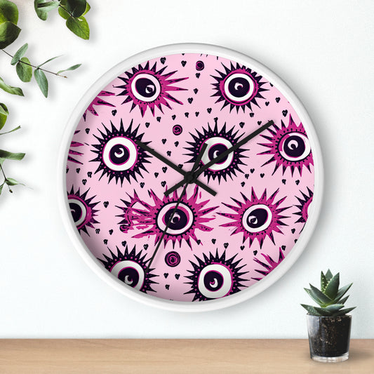 Wall Clock. Evil Pink Eye