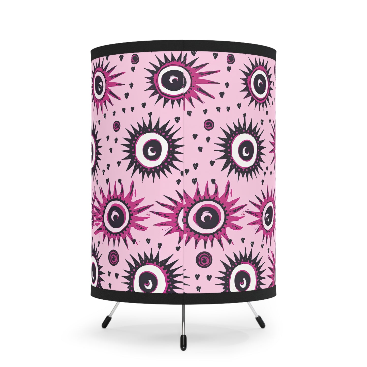 Evil Pink Eye.Tripod Lamp with High-Res Printed Shade, US\CA plug