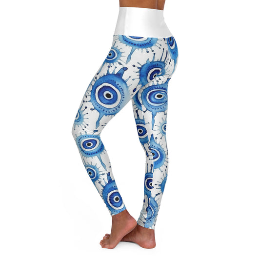 Evil Eye Cry. High Waisted Yoga Leggings (AOP)