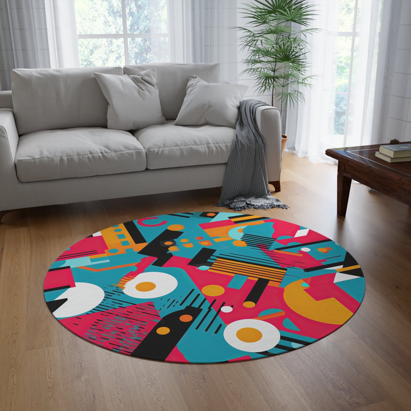 Technicolor Dreamscape .Round Rug