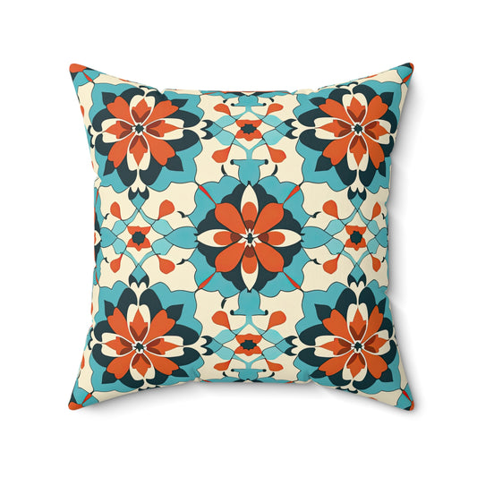 Zellij Zephyr Zenith. Spun Polyester Square Pillow