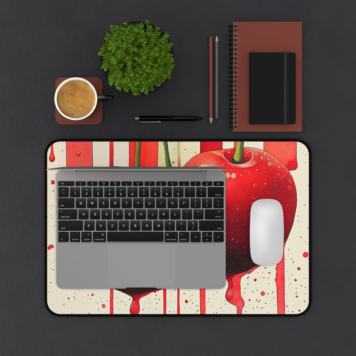 Cherry Drip Esence Desk Mat - Stylish Office Organizer