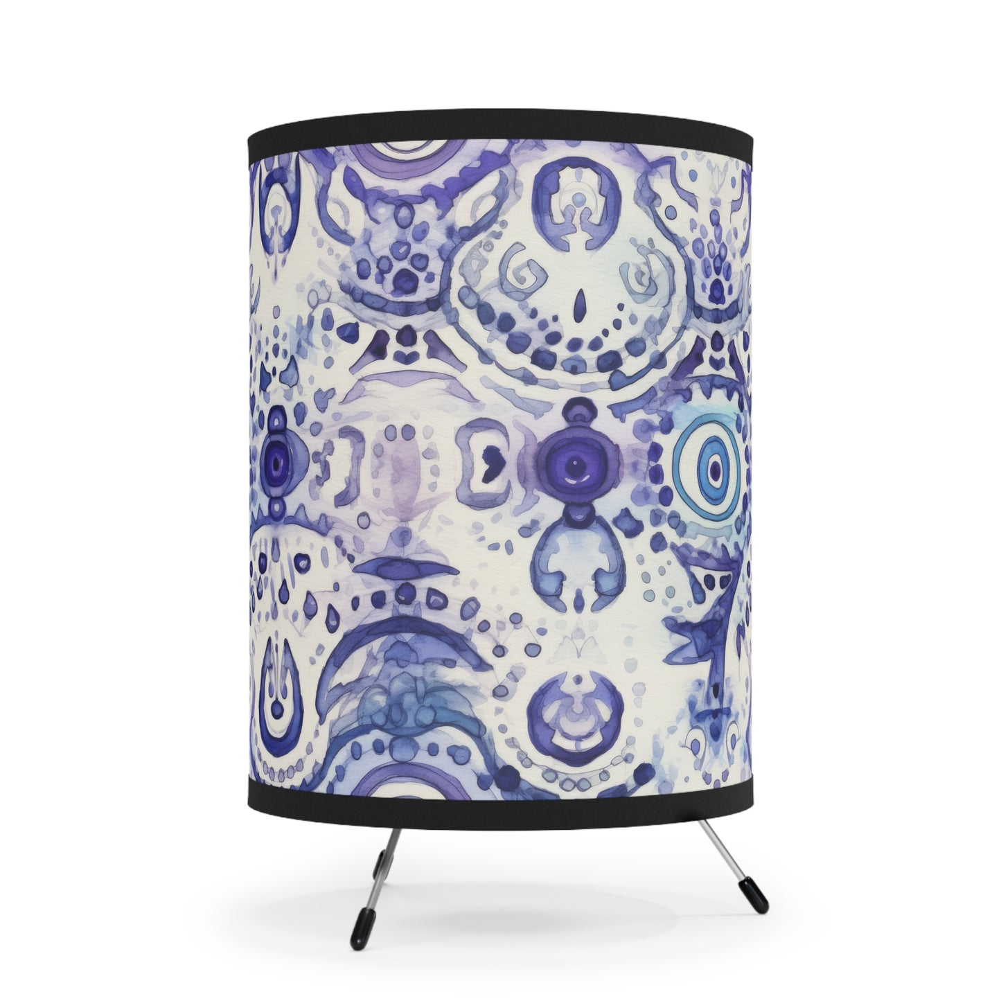 Hamsa Enigma.Tripod Lamp with High-Res Printed Shade, US\CA plug