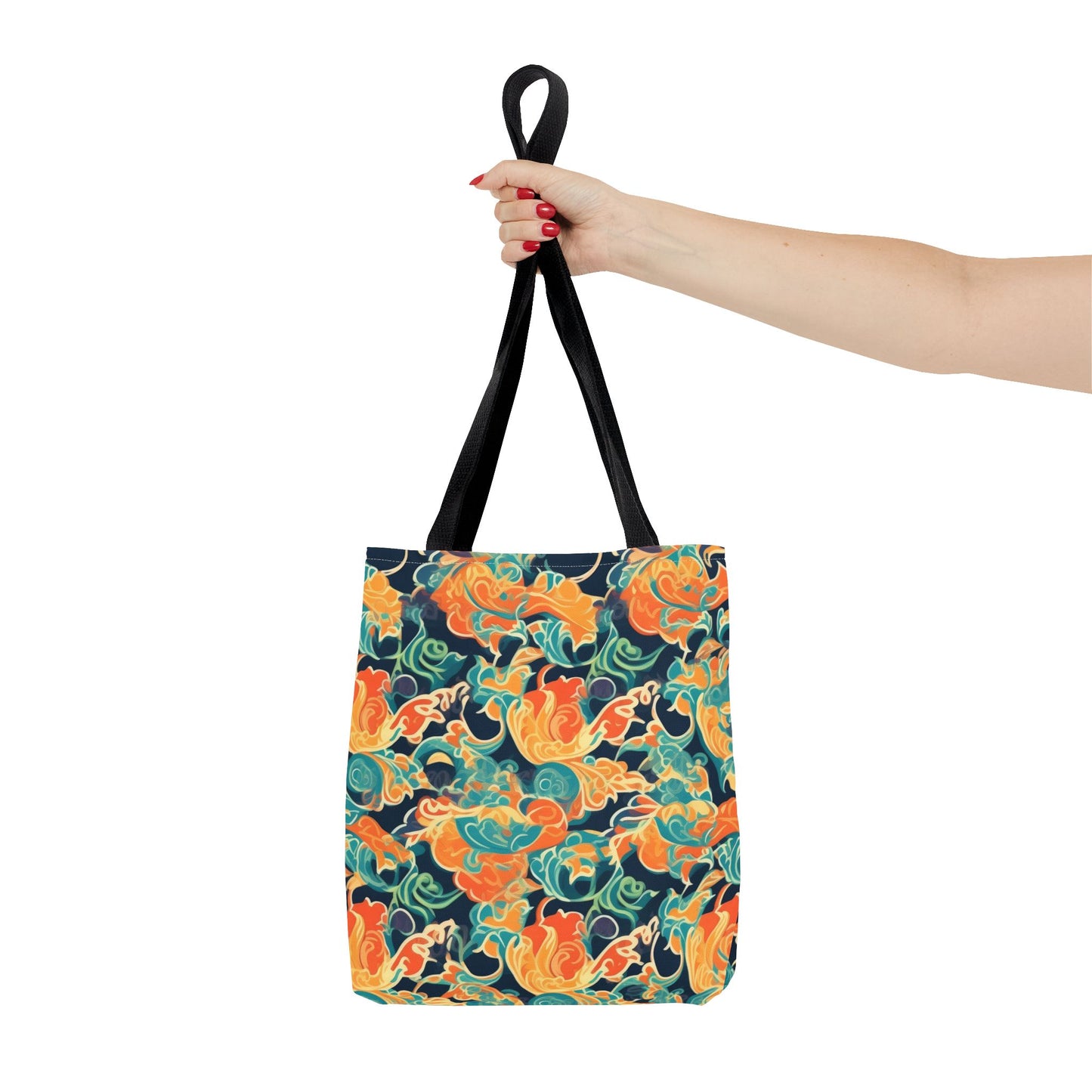 Tangerine Twilight Tapestry. Tote Bag for Everyday Use