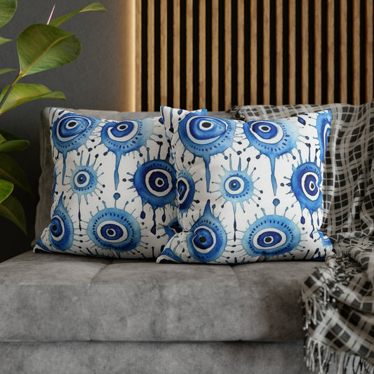 Evil Eye Cry. Spun Polyester Square Pillow Case