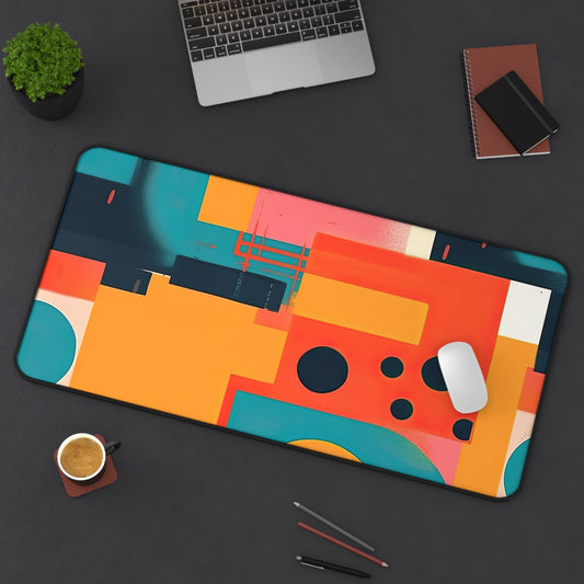 Neon Echoes. Desk Mat - Stylish Office Organizer
