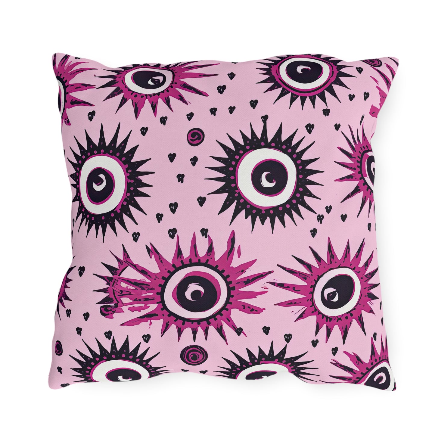 Evil Pink Eye. Outdoor Pillows