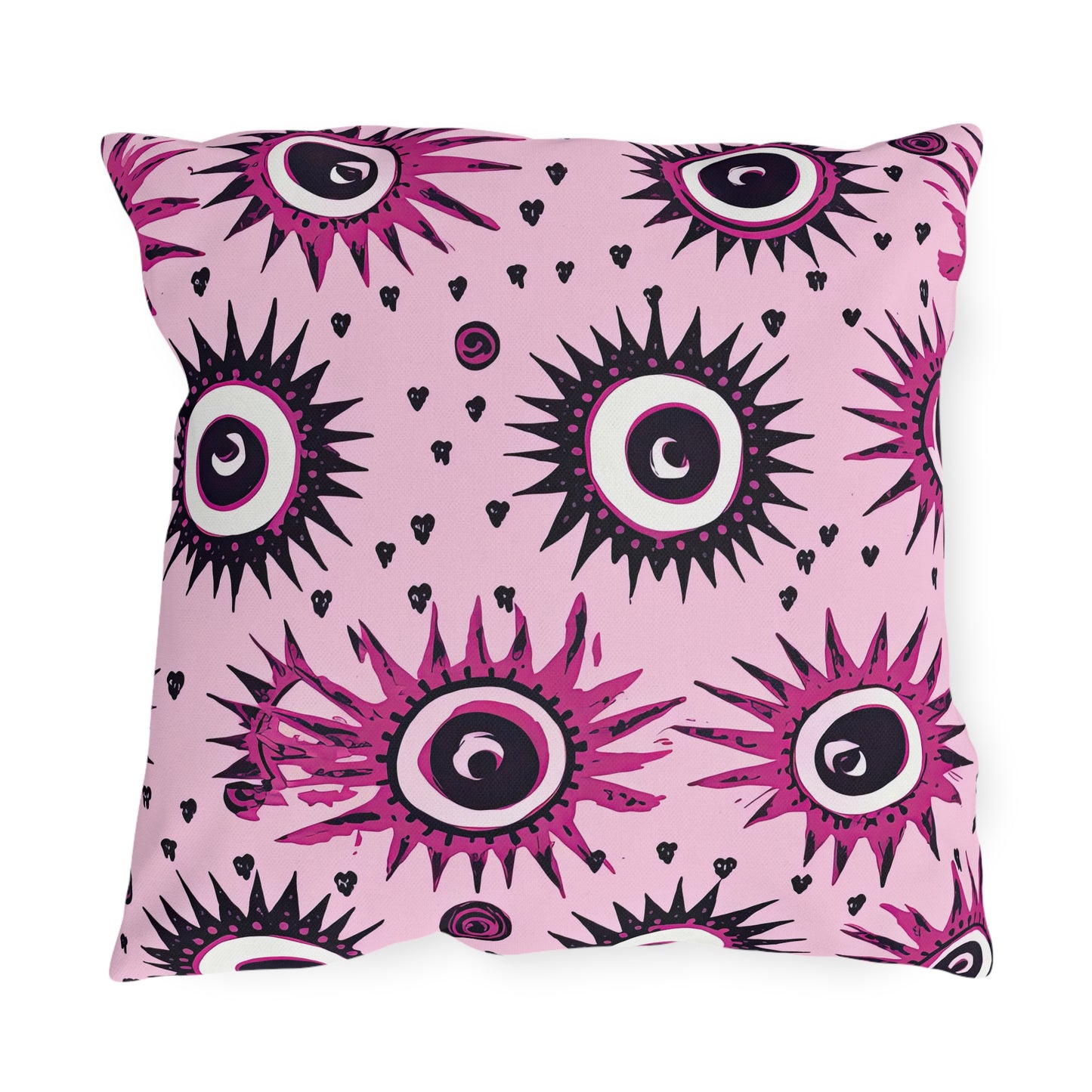 Evil Pink Eye. Outdoor Pillows