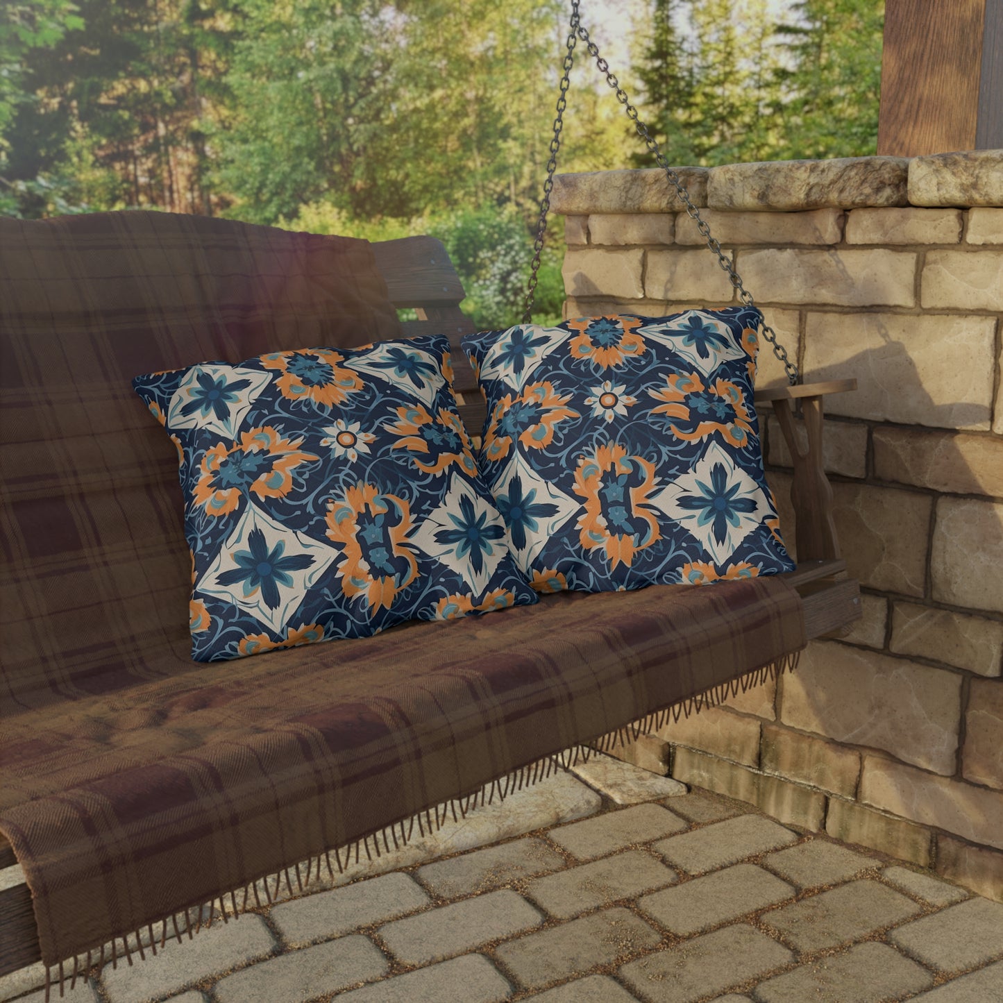 Velvet Veil Vision. Outdoor Pillows