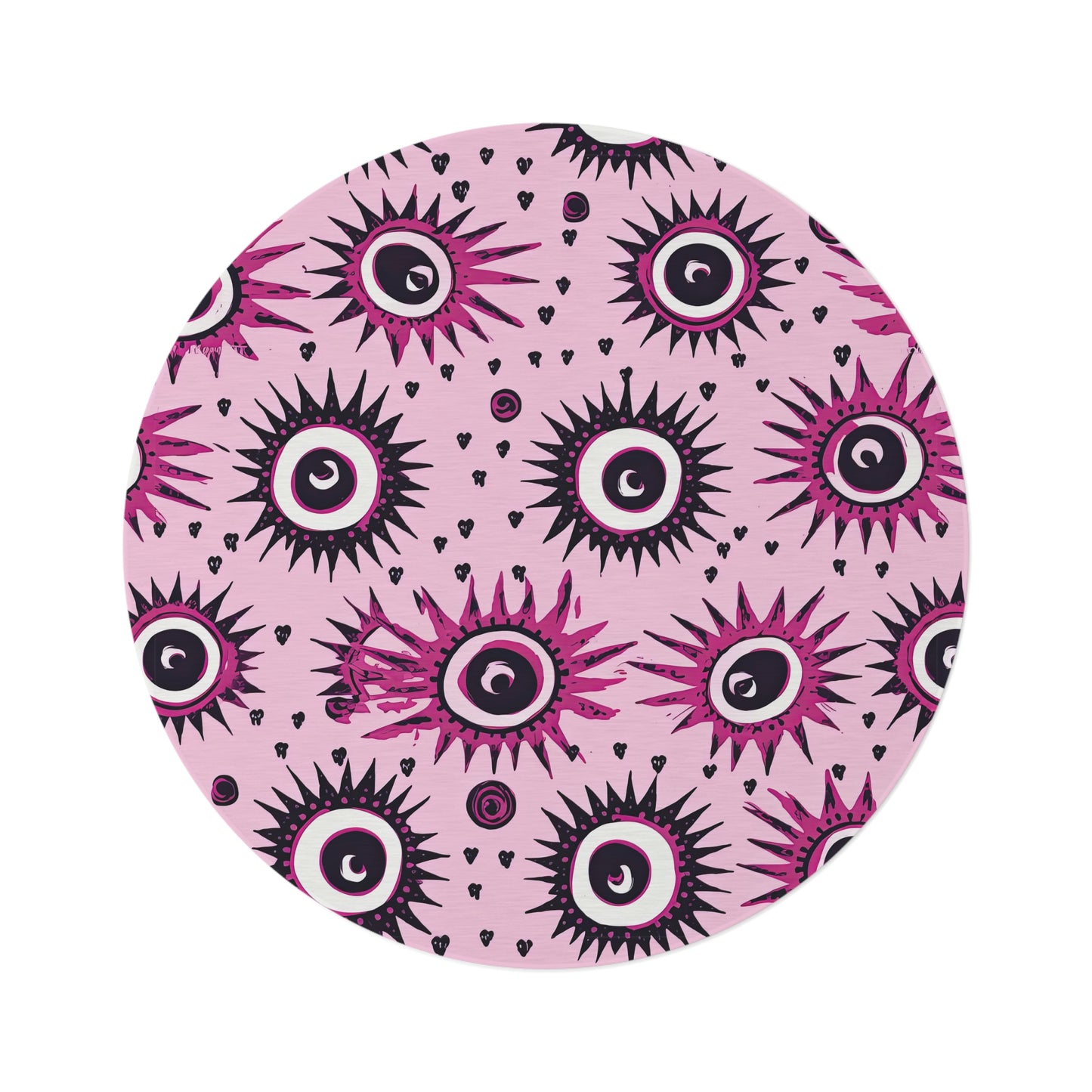 Evil Pink Eye. Round Rug