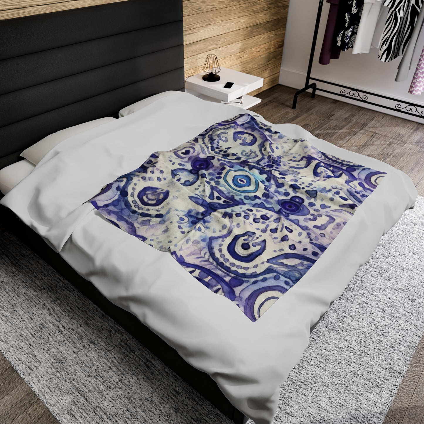 Velveteen Plush Blanket. Hamsa Enigma