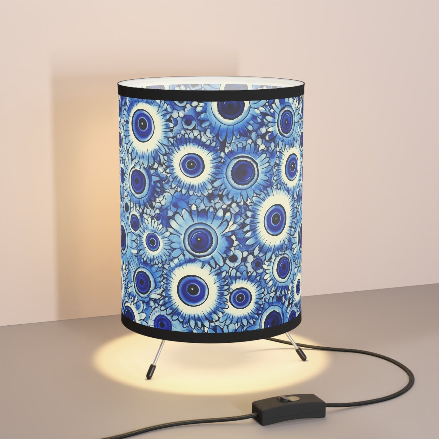 Portentous Pupil. Tripod Lamp with High-Res Printed Shade, US\CA plug