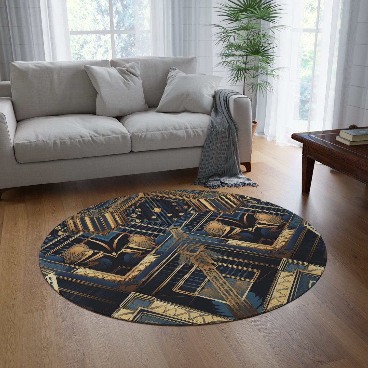 Deco Opu. Bohemian Eye Round Rug - Colorful Floor Decor for Vibrant Spaces