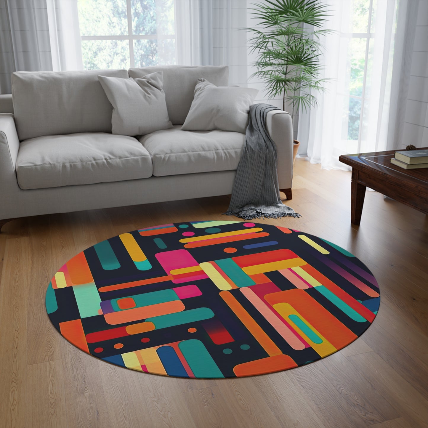 Cybernetic Nostalgia .Round Rug