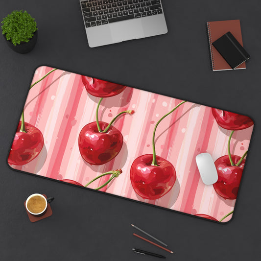 Sleek Cherry. Desk Mat - Stylish Office Organizer