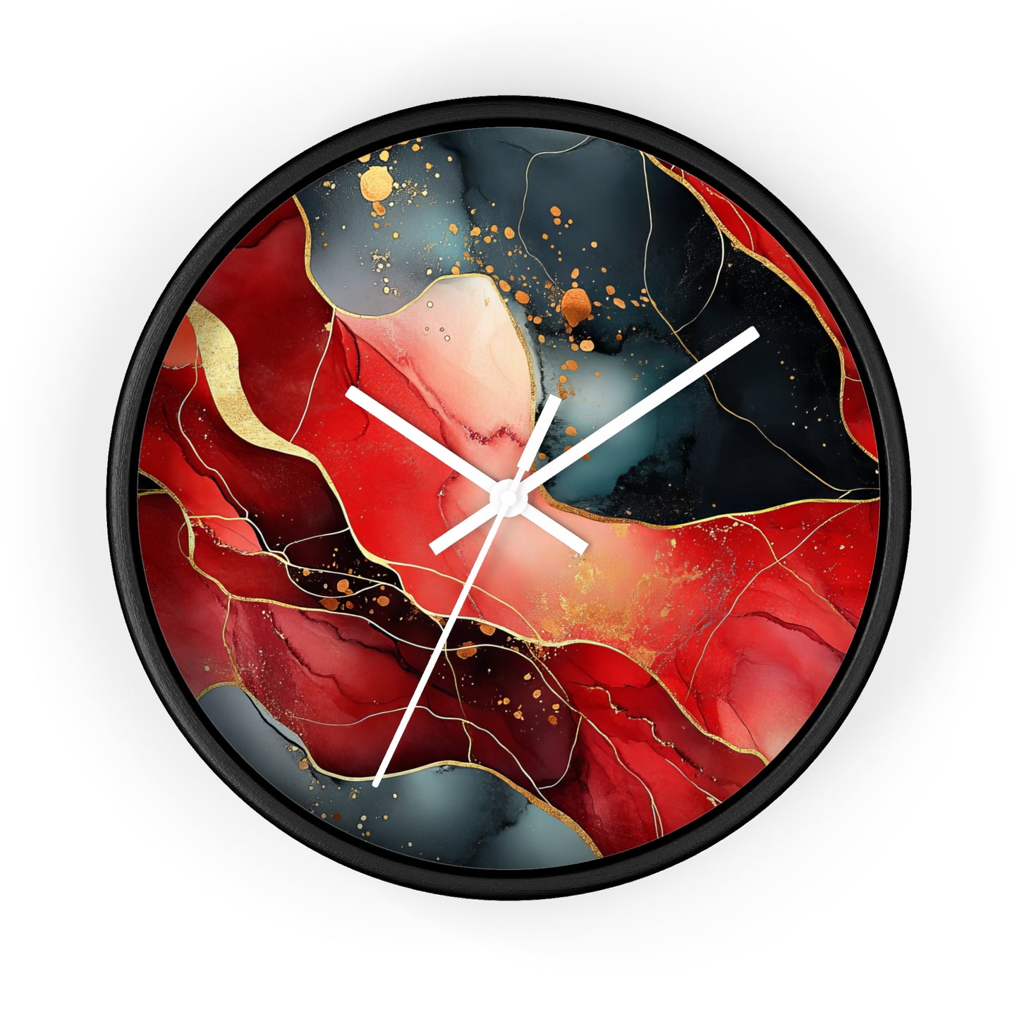 Marbled Cherry Essence. Wall Clock - Artistic Home Decor