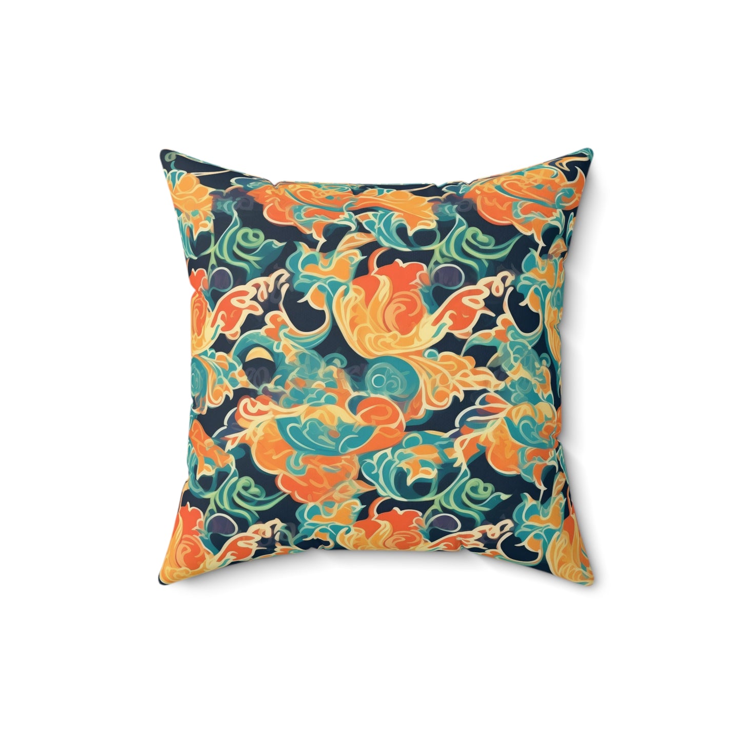 Tangerine Twilight Tapestry . Spun Polyester Square Pillow