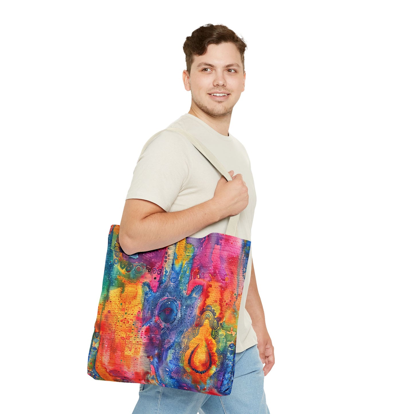 Prismatic Hamsa . Tote Bag for Everyday Use