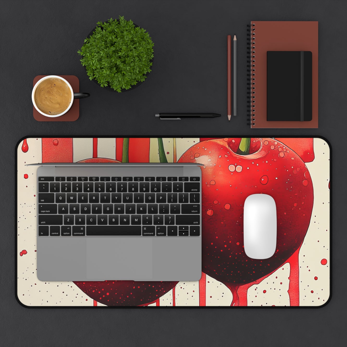 Cherry Drip Esence Desk Mat - Stylish Office Organizer