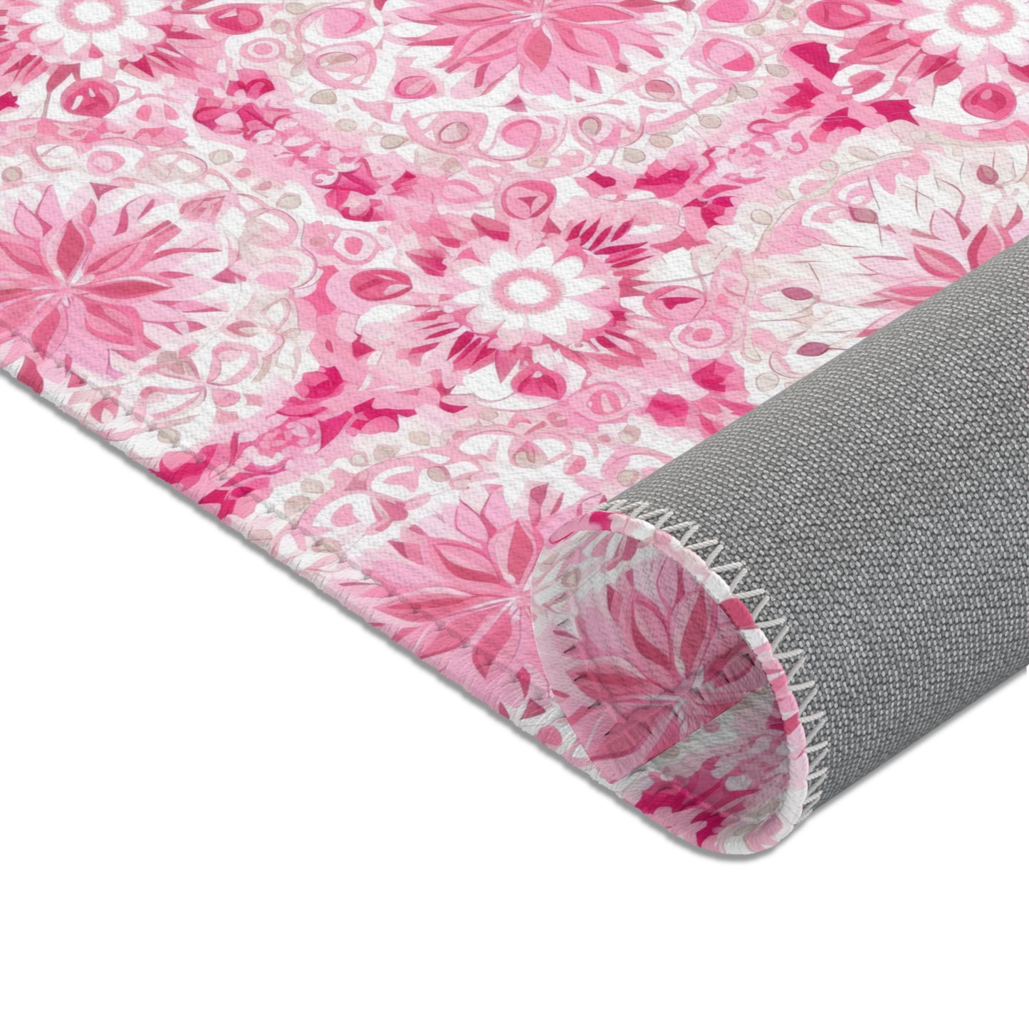 Pink & White Area Rug