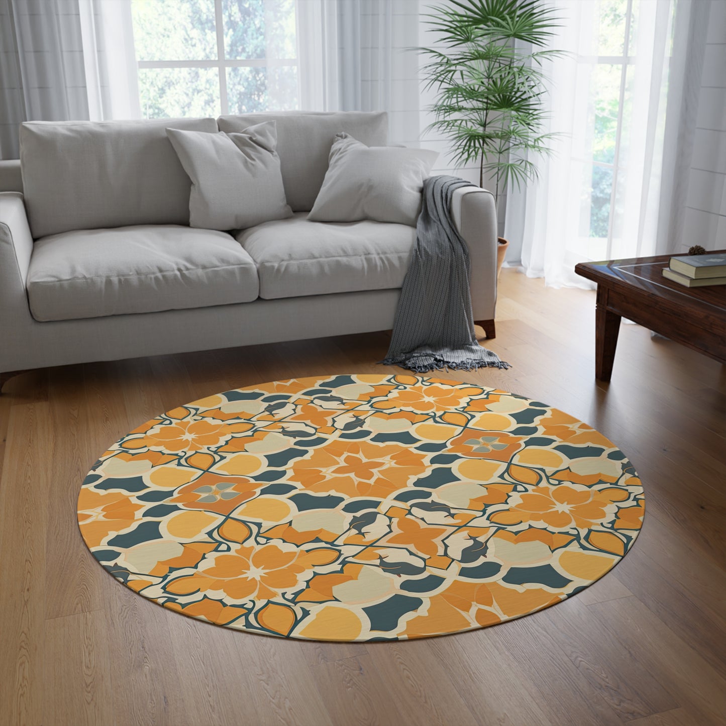 Desert Rose Rhapsody .Round Rug