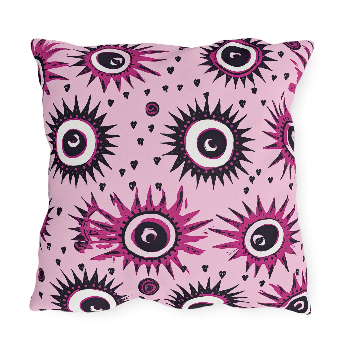 Evil Pink Eye. Outdoor Pillows