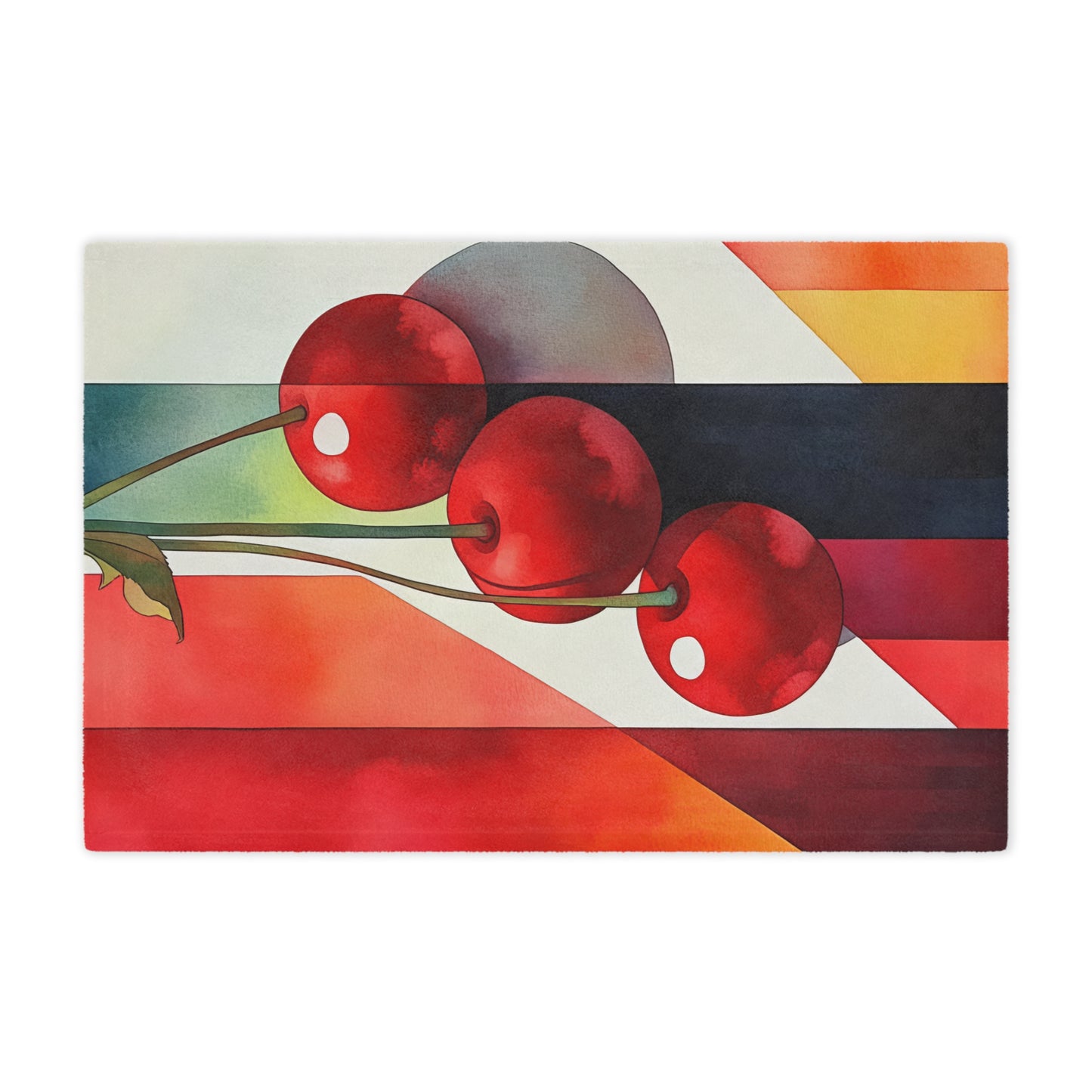 Cherry Charm. Cozy Artistic Microfiber Blanket -