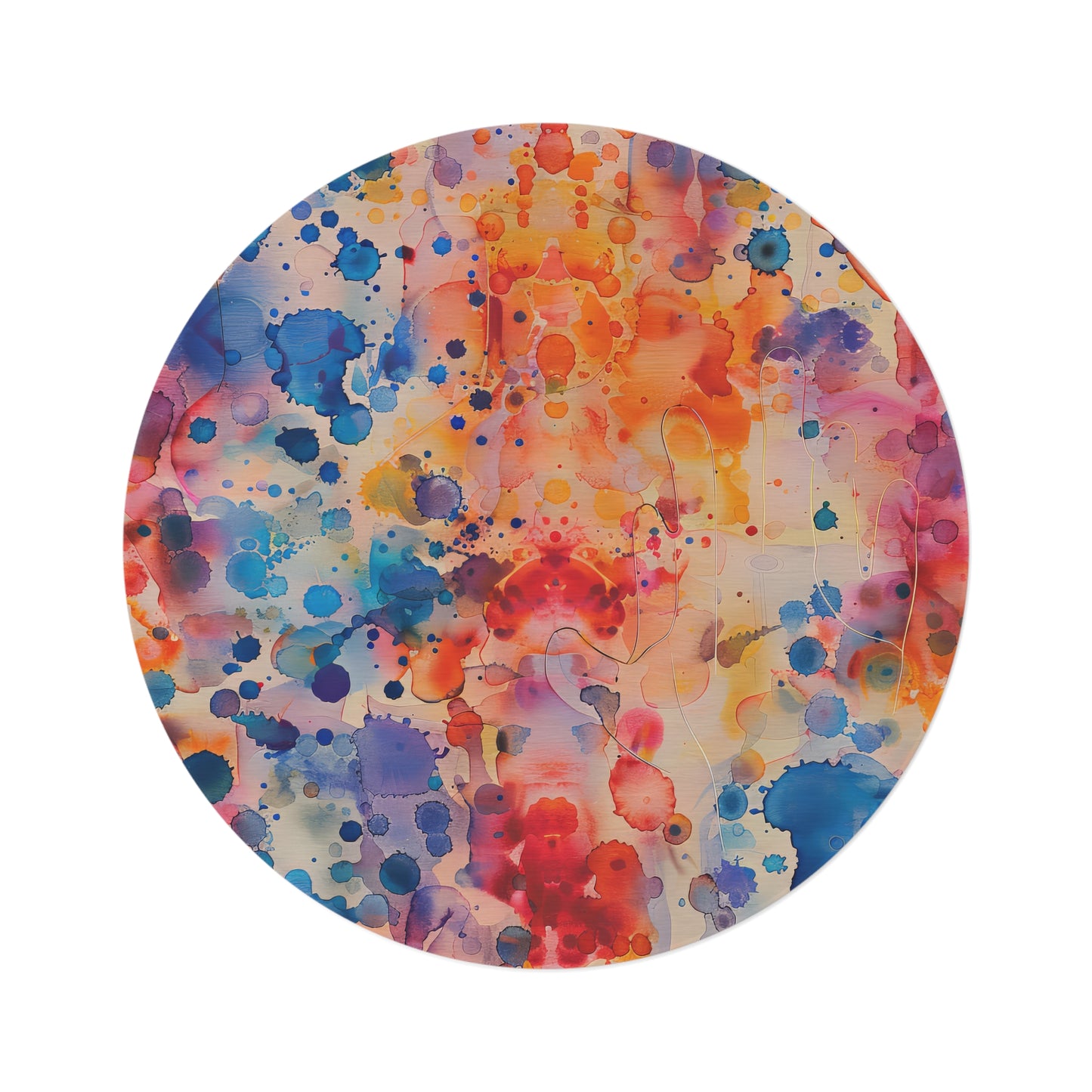 Radience Rainbow. Bohemian Eye Round Rug - Colorful Floor Decor for Vibrant Spaces
