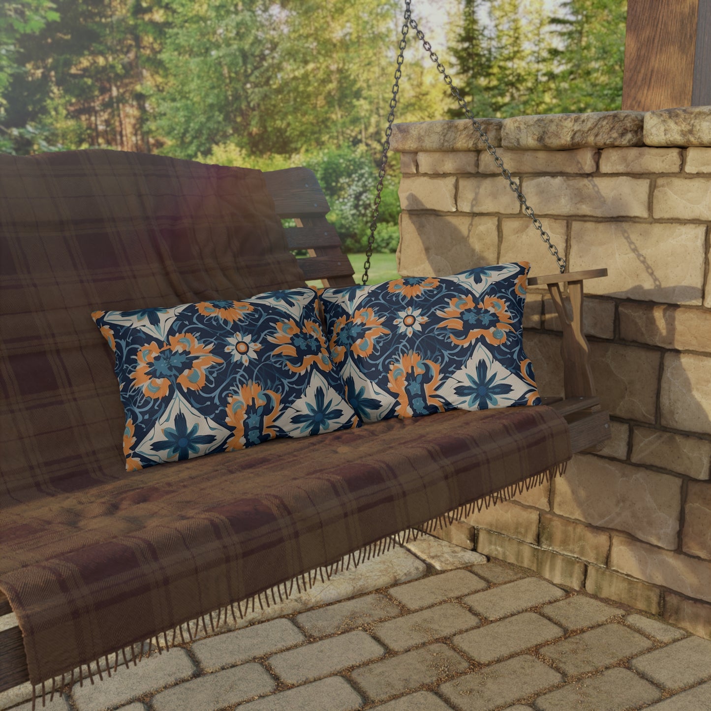 Velvet Veil Vision. Outdoor Pillows