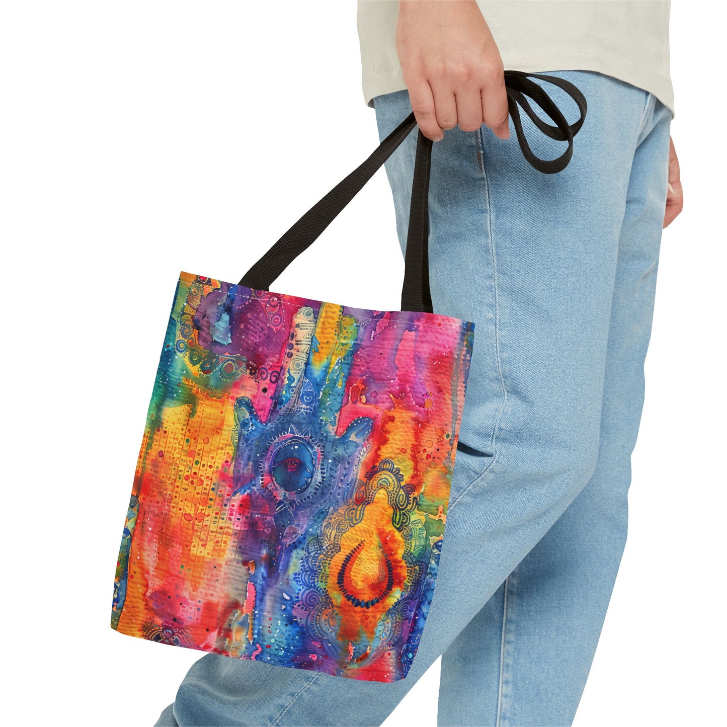Prismatic Hamsa . Tote Bag for Everyday Use
