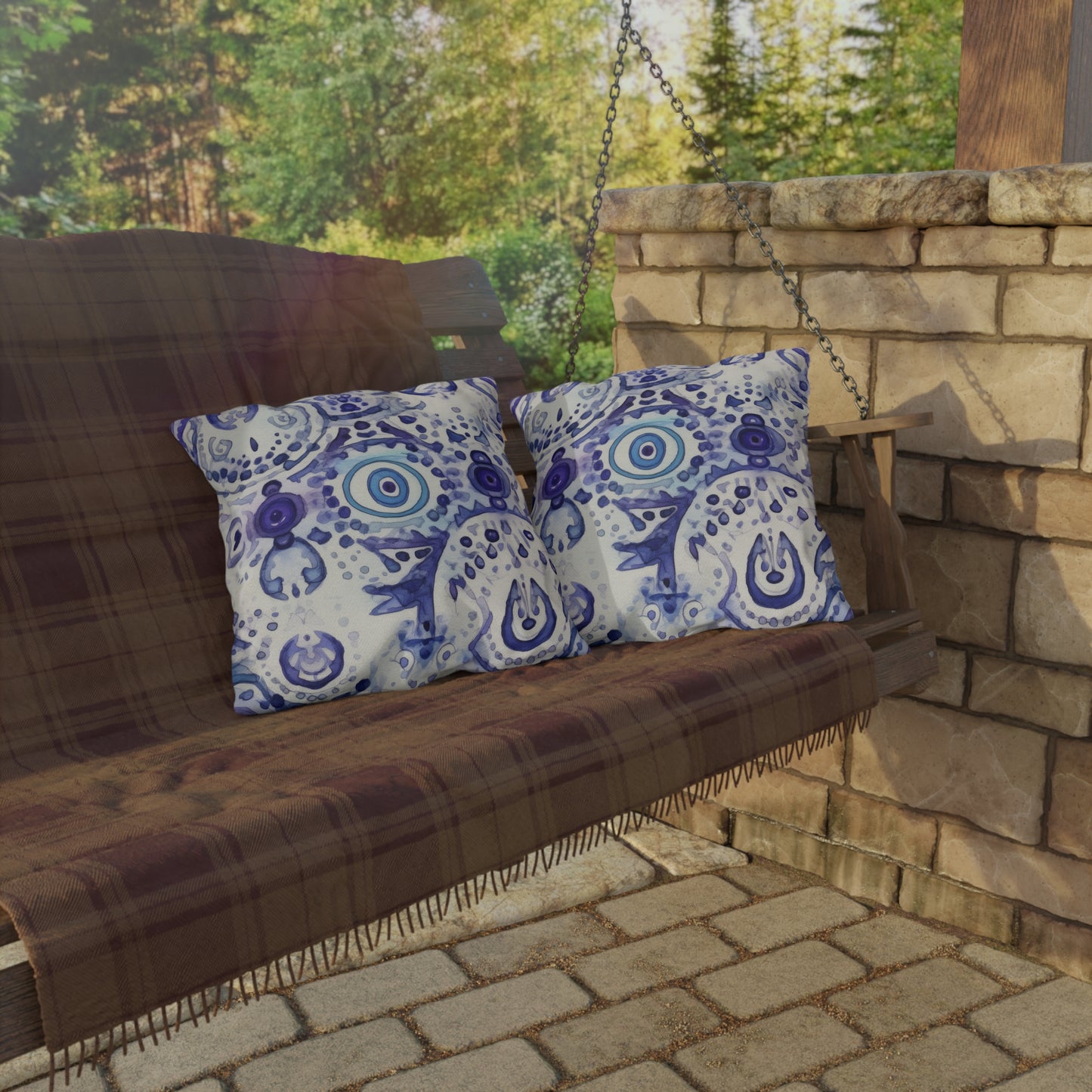 Hamsa Enigma. Outdoor Pillows