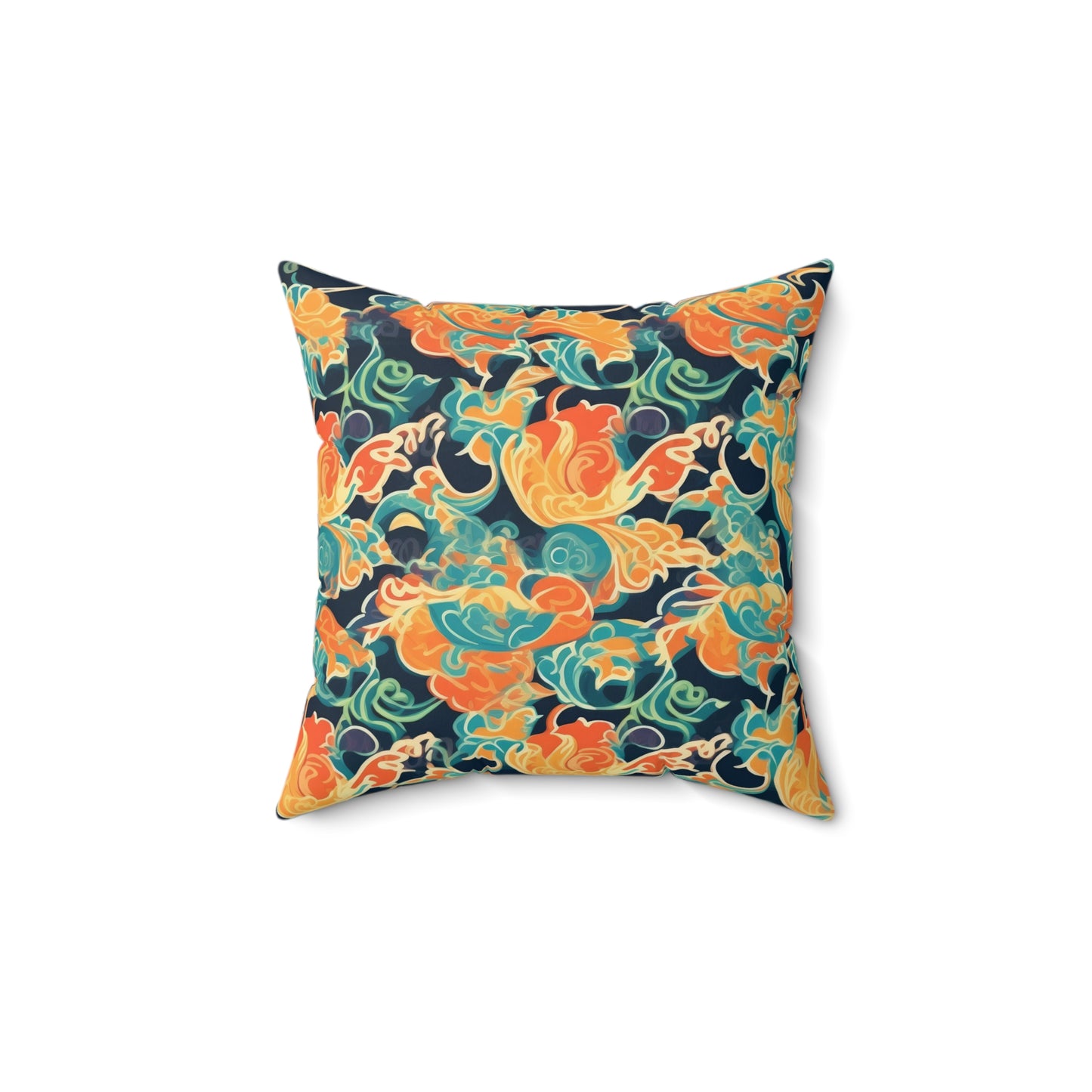 Tangerine Twilight Tapestry . Spun Polyester Square Pillow