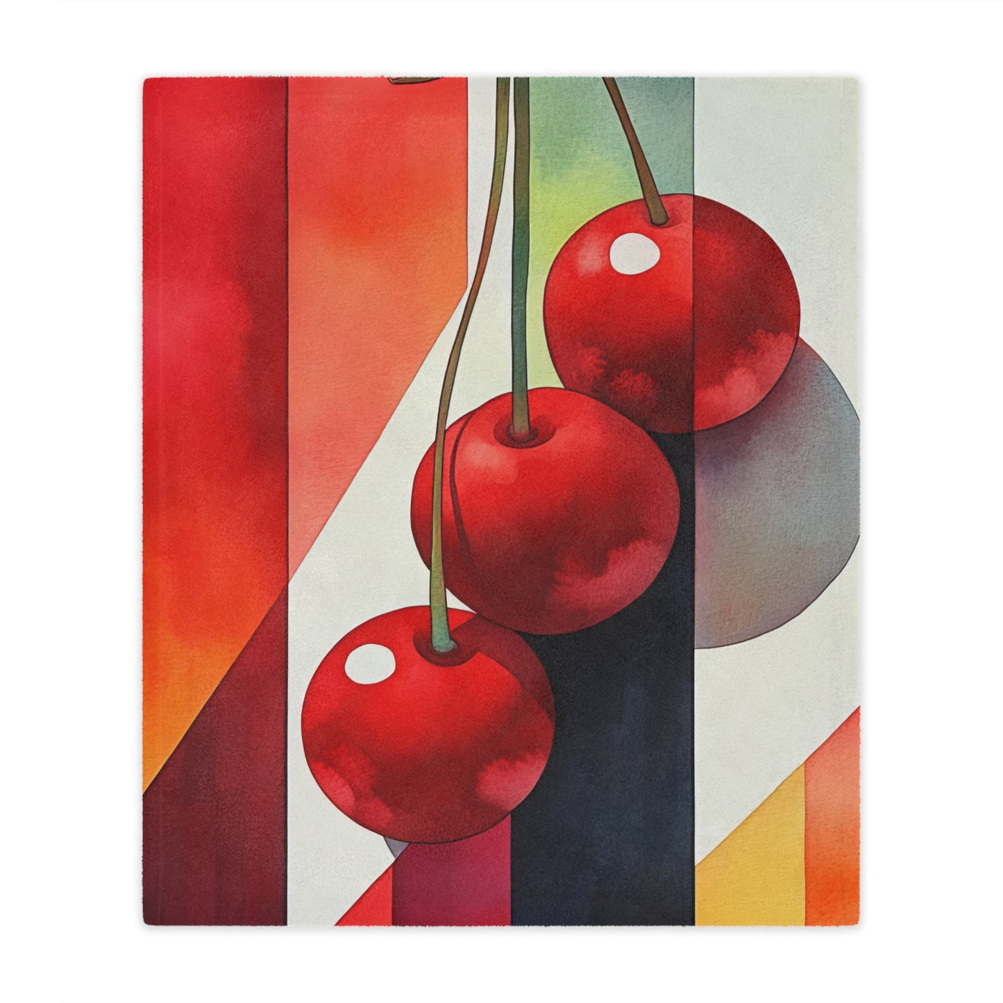 Cherry Charm. Cozy Artistic Microfiber Blanket -