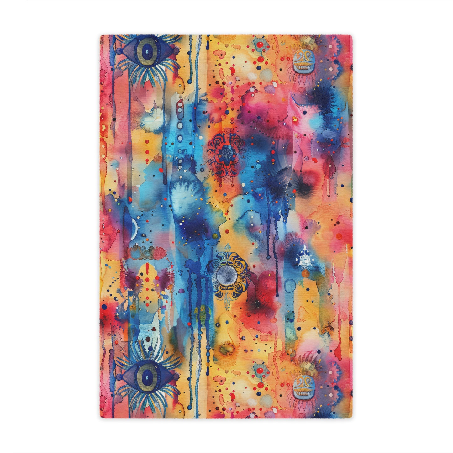 Hamsa bright Aura. Cozy Artistic Microfiber Blanket.