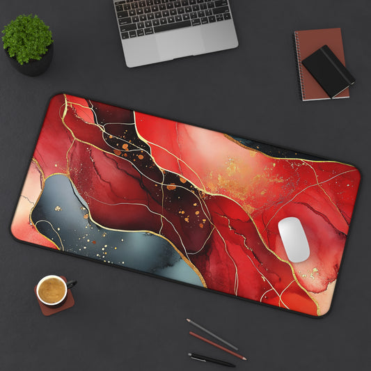 Marbled Cherry Esence Desk Mat - Stylish Office Organizer
