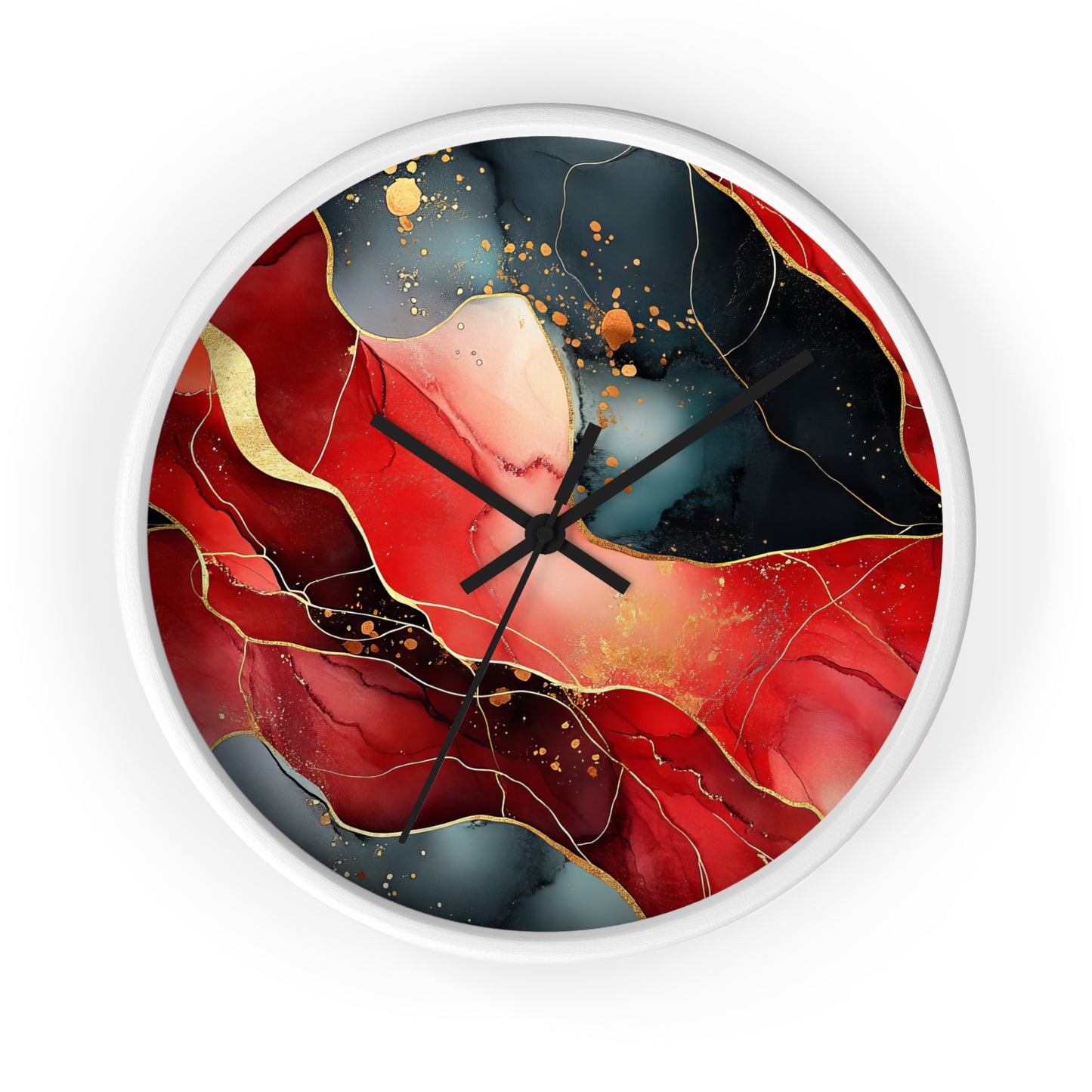 Marbled Cherry Essence. Wall Clock - Artistic Home Decor