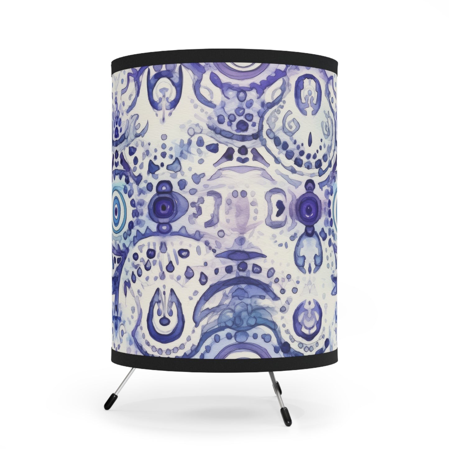 Hamsa Enigma.Tripod Lamp with High-Res Printed Shade, US\CA plug